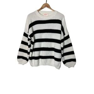 Banditas From Marseille Wool Blend Stripe Black White Sweater Jumper OS …